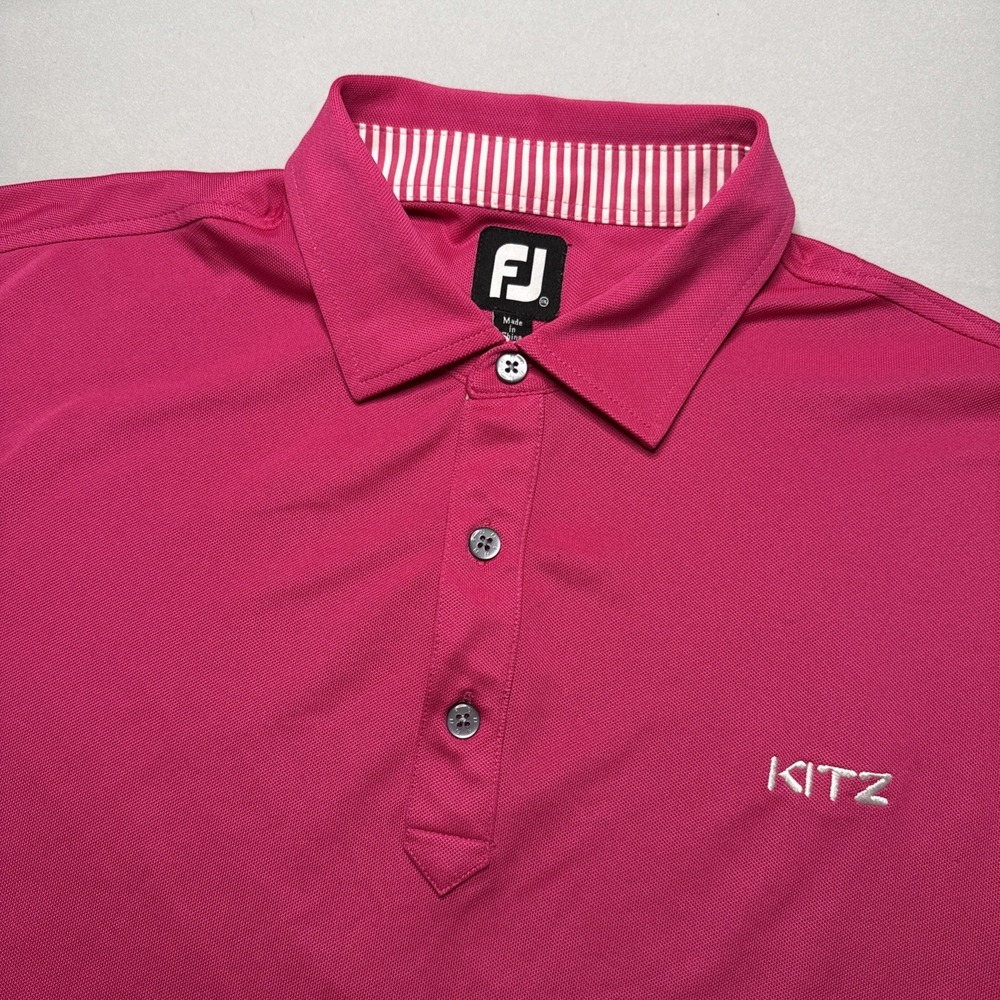 Footjoy FJ Pink Short Sleeve Golf‎ Polo Shirt Men's XXL Kitz Logo